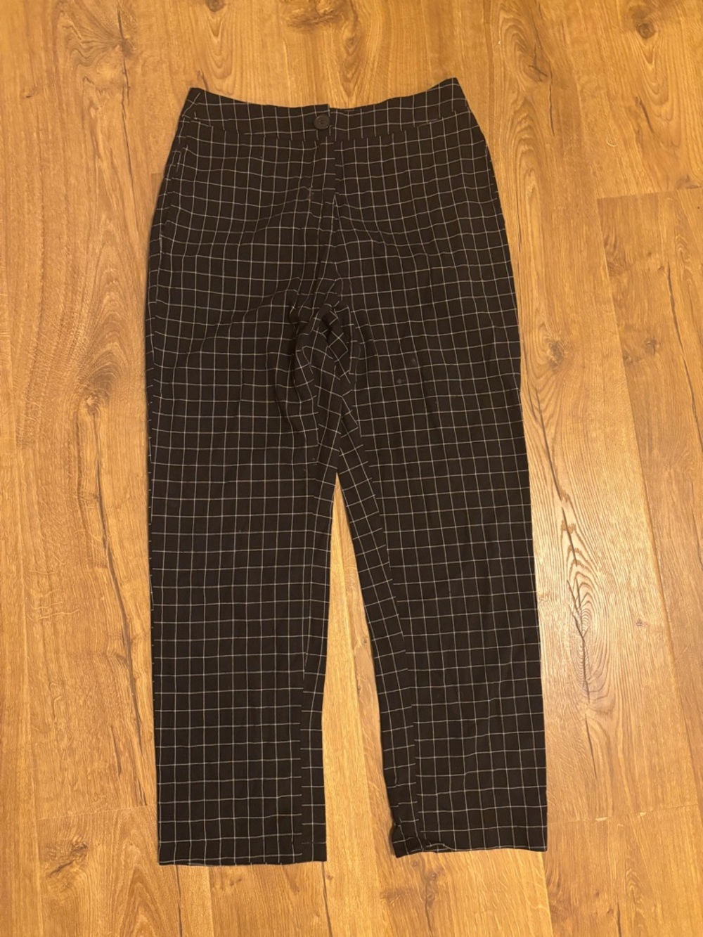 Princess Polly Black Windowpane Chinos